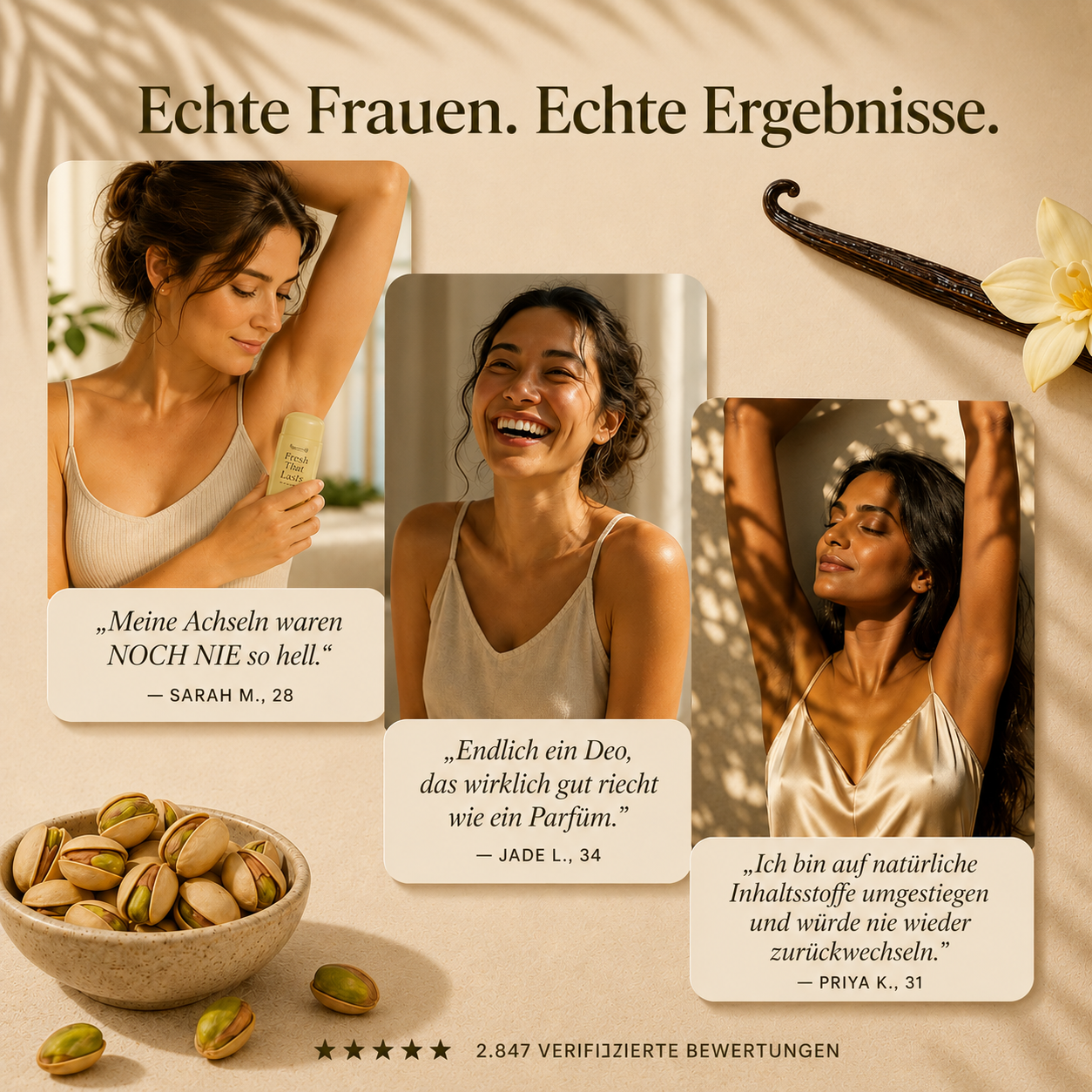 Echte Frauen, echte Ergebnisse — 2 847 verifizierte VELIA-Bewertungen