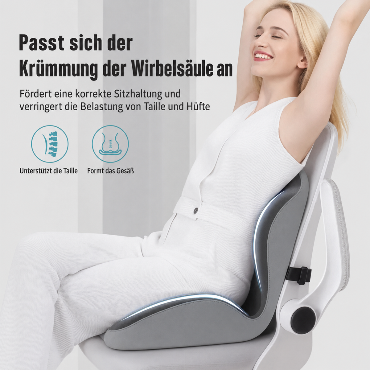 ErgoSeat Pro orthopädisches Sitzkissen aus Memory-Schaum
